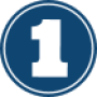 number '1' contained within circular shape